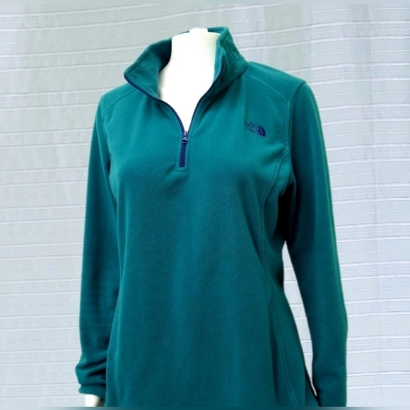 The North Face 1/4 Zip Fleece Women's Jade Size Large - Picture 1 of 8
